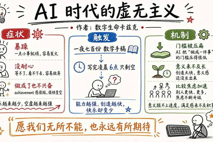 我好像陷入了某种，AI时代的虚无主义。