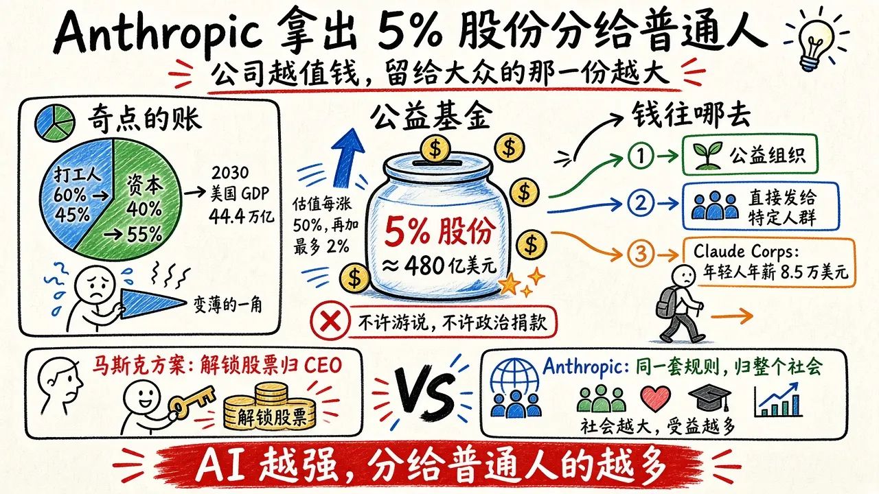 刚刚，Anthropic官宣！要捐3200亿分给普通人