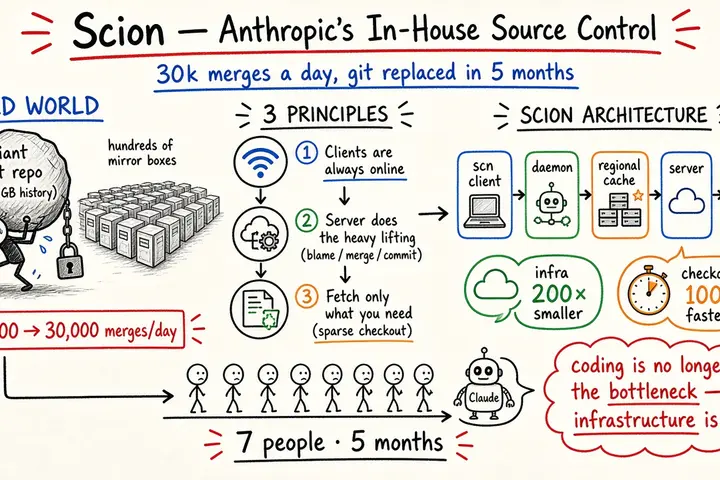 Anthropic 自研版本控制 Scion：每天合并 3 万次，5 个月替换 git