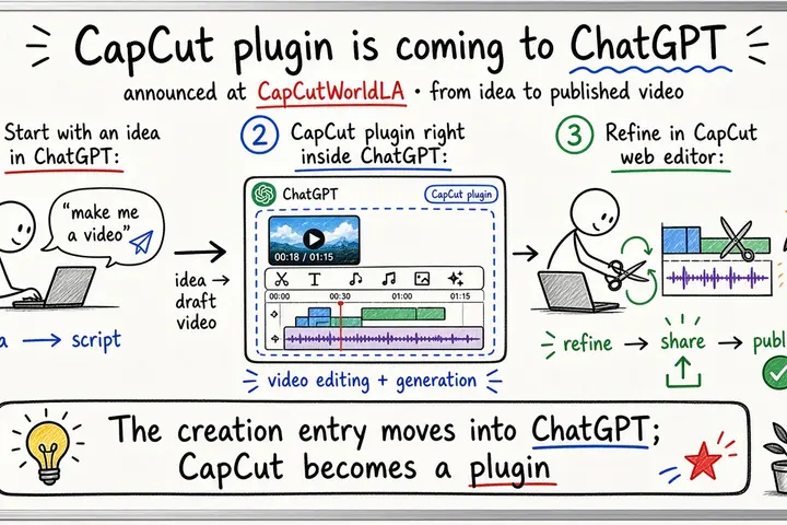 CapCut 插件即将登陆 ChatGPT（@capcutapp）