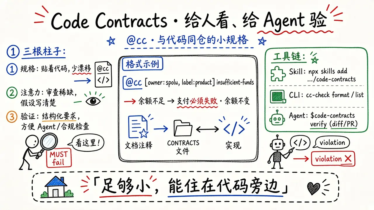 Code Contracts · 给人看、给 Agent 验的代码契约