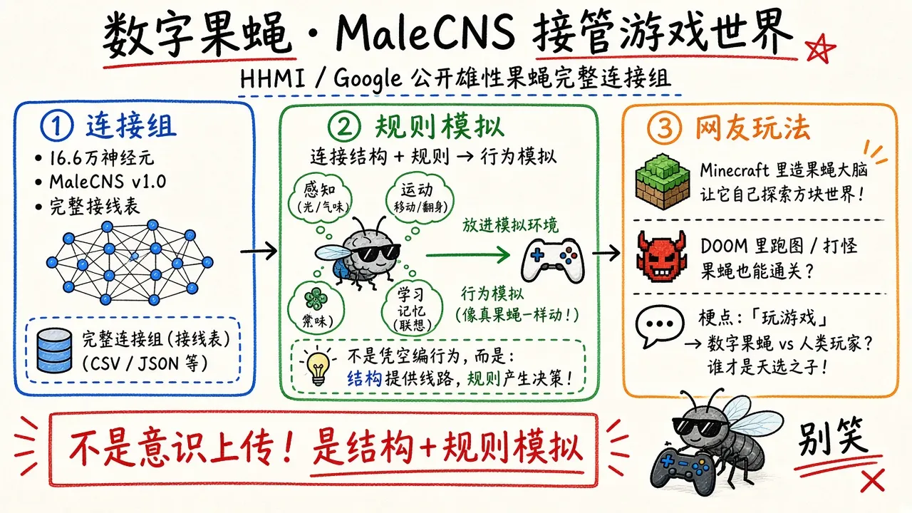 别笑，你的游戏水平真不如一只数字果蝇（数字果蝇 · MaleCNS）