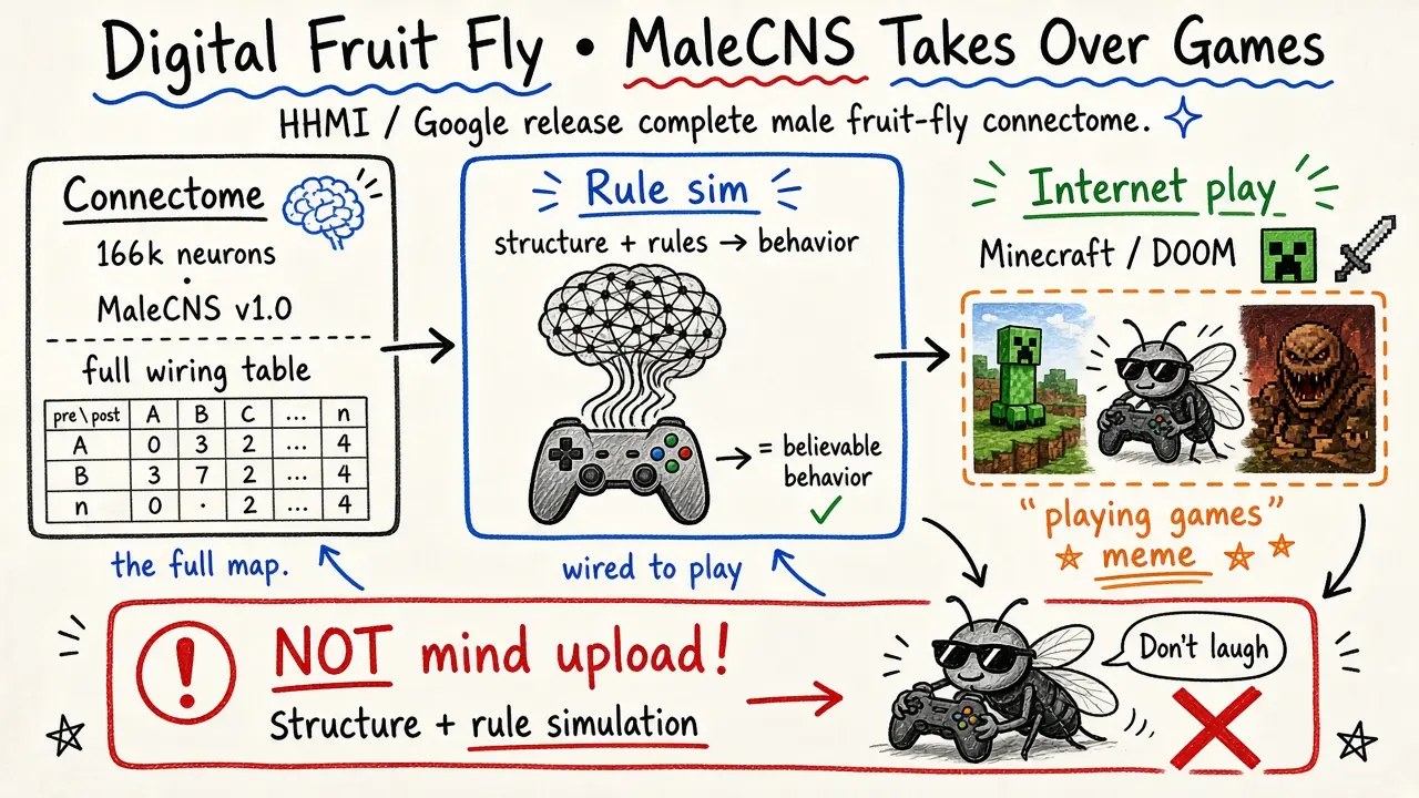 Don't laugh — a digital fruit fly may outplay you (MaleCNS · APPSO)