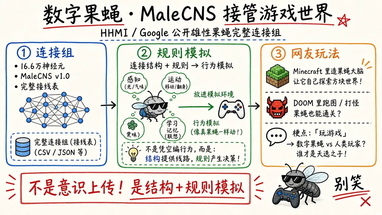 别笑，你的游戏水平真不如一只数字果蝇（数字果蝇 · MaleCNS）