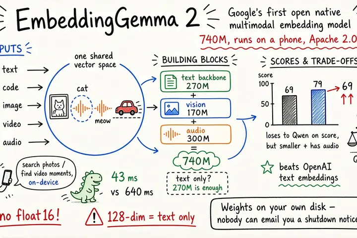 EmbeddingGemma 2 · 谷歌首个开源原生多模态 Embedding 模型