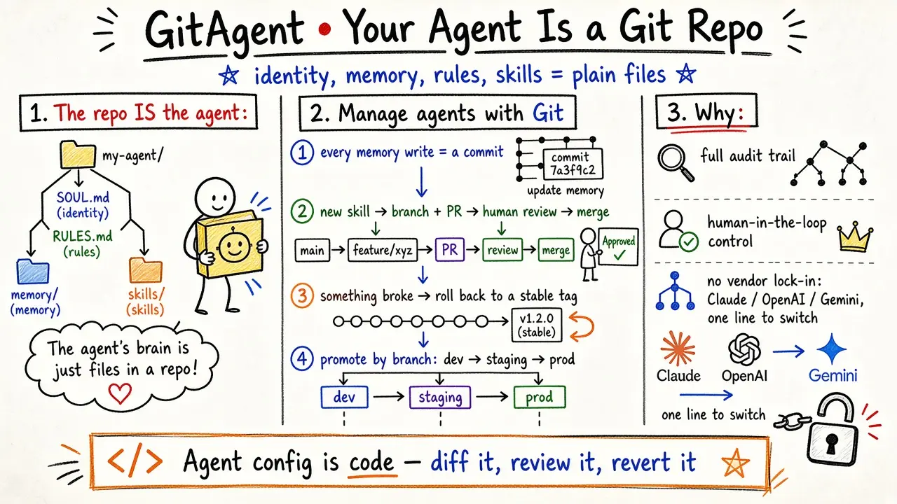GitAgent · 把 AI Agent 写成一个 Git 仓库