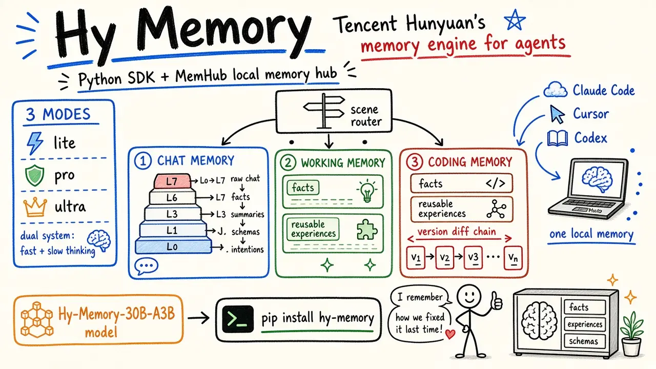 Hy Memory · 腾讯混元开源智能体记忆 SDK + MemHub