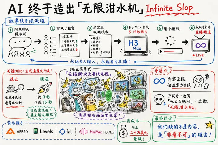 500万人围观，AI终于造出了「无限泔水机」