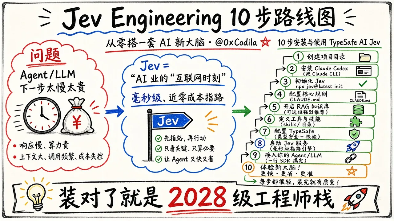 Jev Engineering：从零搭一套 AI 新大脑的 10 步路线图（@0xCodila）