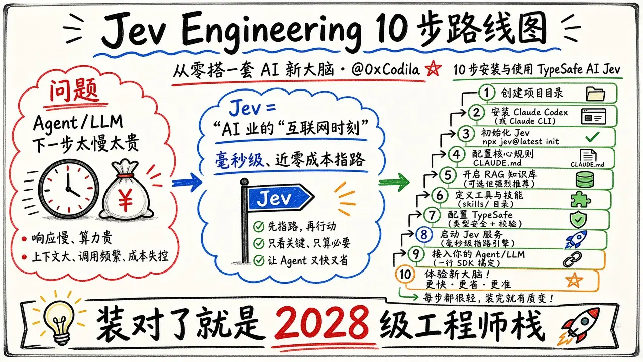 Jev Engineering：从零搭一套 AI 新大脑的 10 步路线图（@0xCodila）
