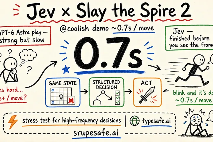 Jev plays Slay the Spire 2 in ~0.7s per move · @coolish