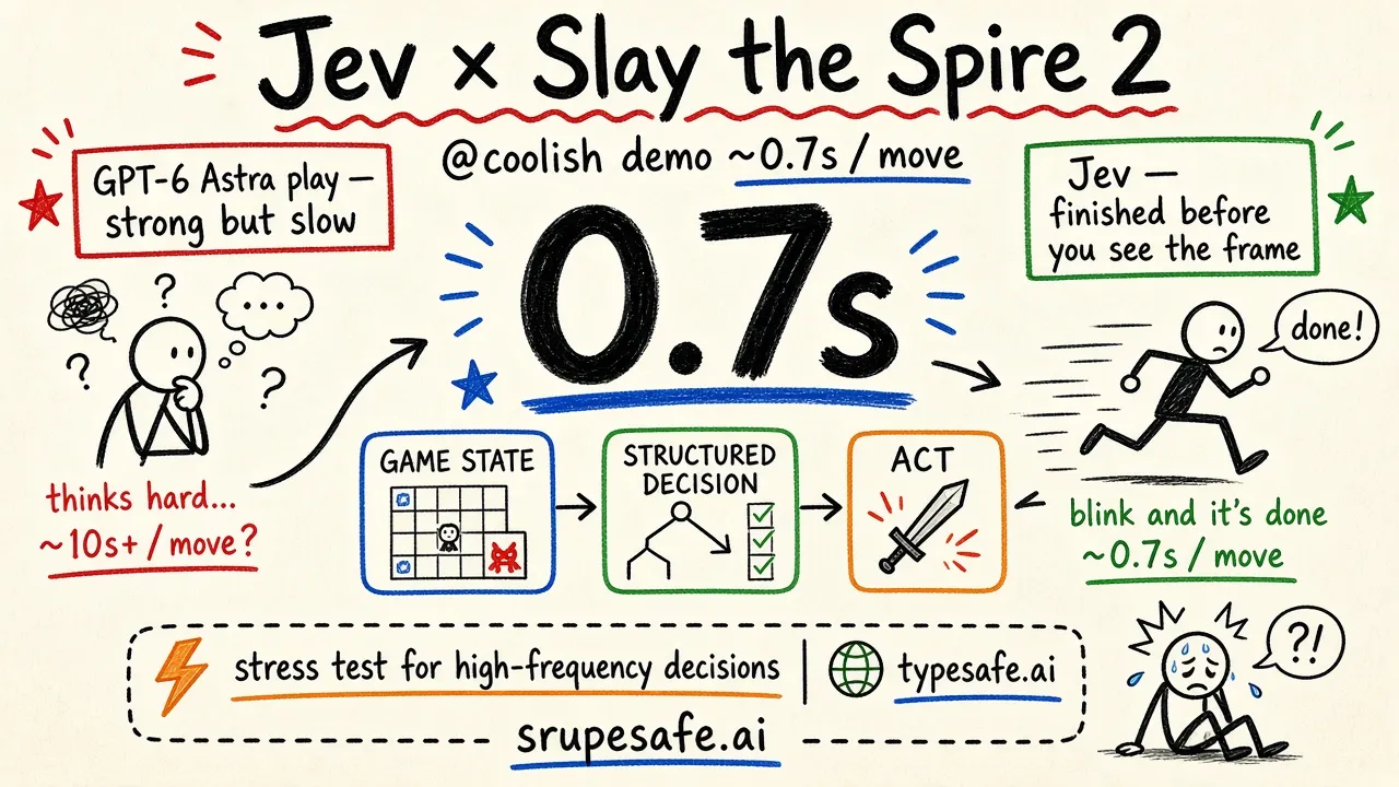 Jev plays Slay the Spire 2 in ~0.7s per move · @coolish