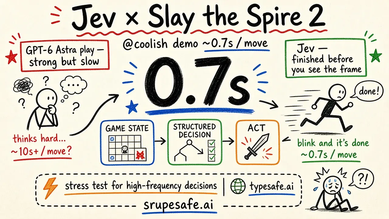 Jev plays Slay the Spire 2 in ~0.7s per move · @coolish