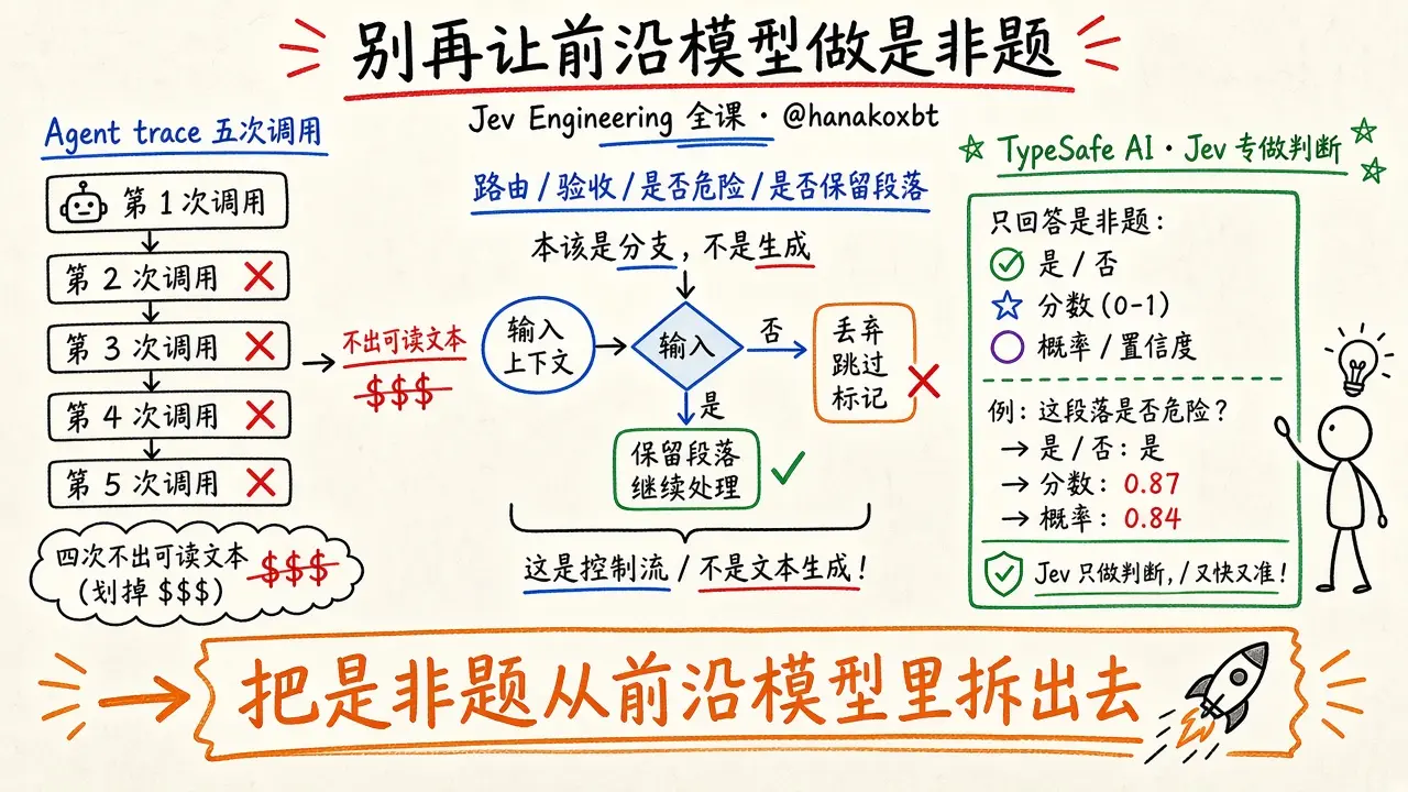 Jev Engineering：别再让前沿模型做是非题（@hanakoxbt）