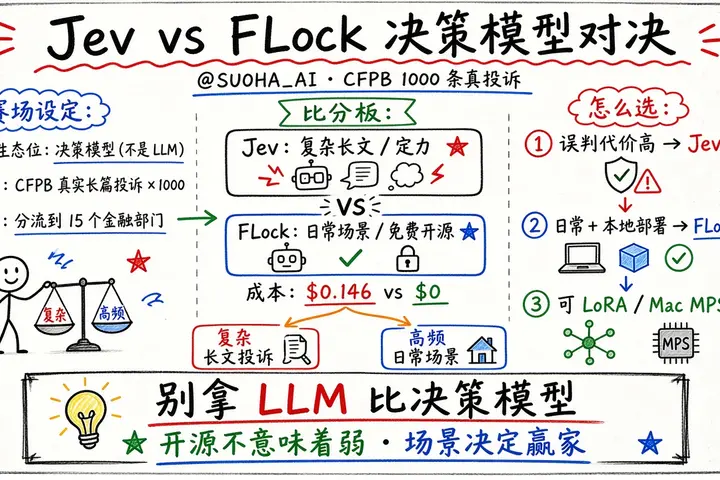 Jev vs FLock：开源决策模型实测（@SUOHA_AI）