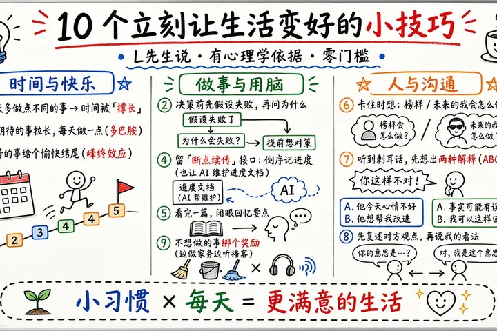 10 个立刻能让生活变得更好的小技巧