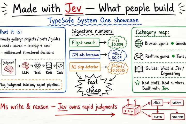 Made with Jev · What people are building with Jev