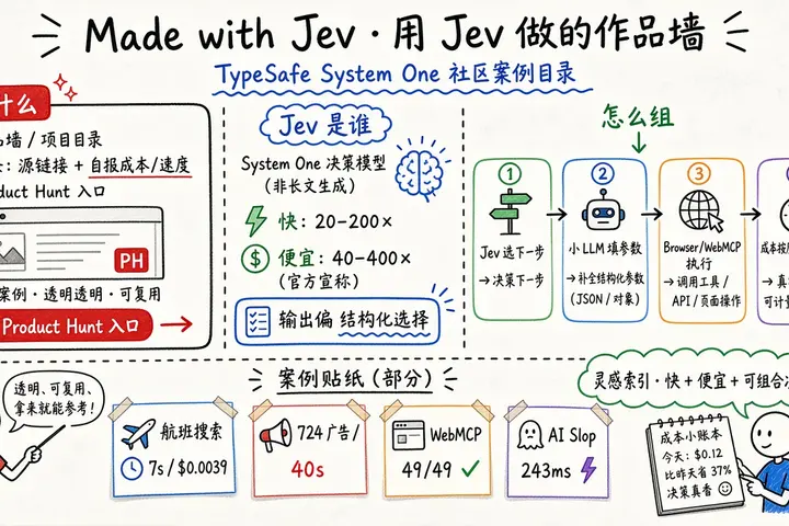 Made with Jev · 用 Jev 做的作品墙