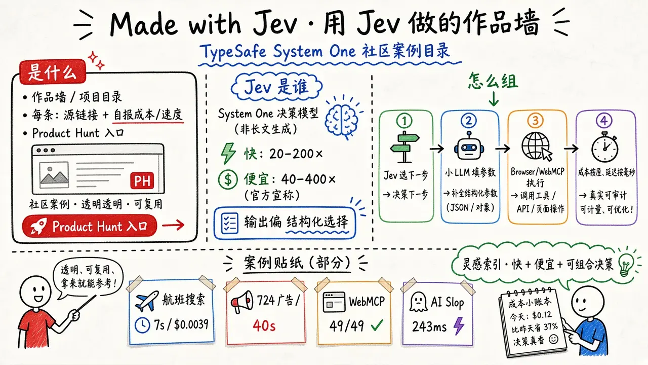 Made with Jev · 用 Jev 做的作品墙