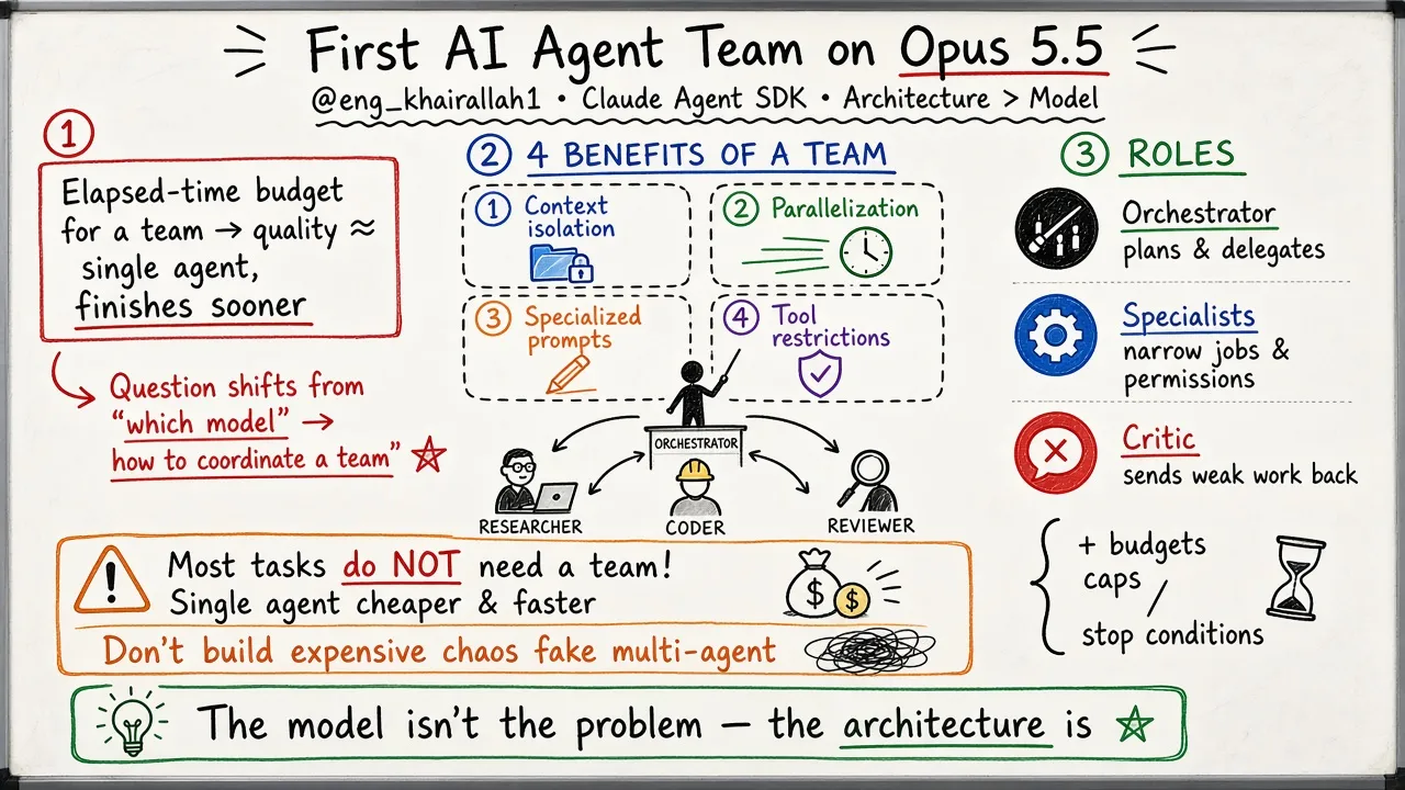 Build Your First AI Agent Team with Claude Opus 5.5 (@eng_khairallah1)