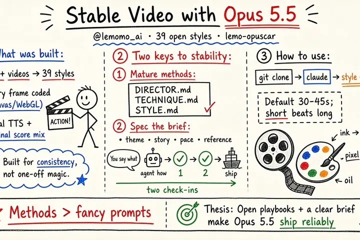 After Open-Sourcing 39 Style Videos: Stable Opus 5.5 Production (@lemomo_ai)