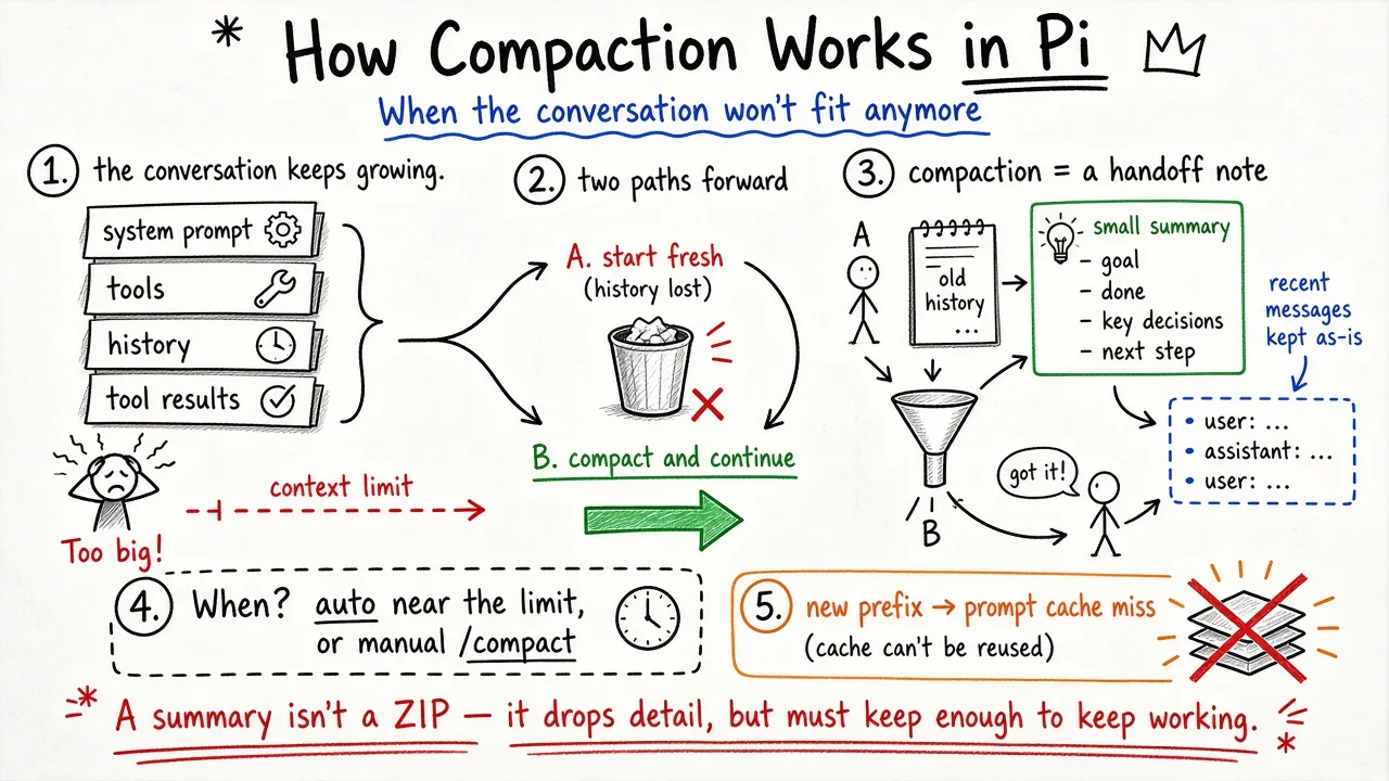 Pi 如何做上下文压缩：从零理解 Compaction（@xiaomovps 译）