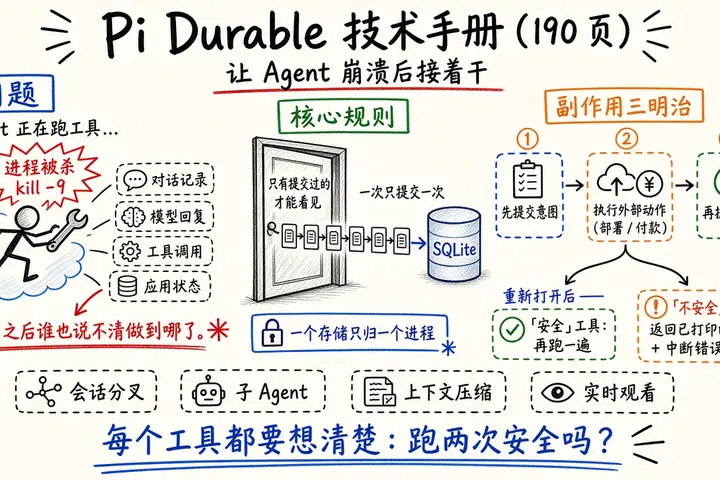 Pi Durable 技术手册：让 Agent 崩溃后接着干