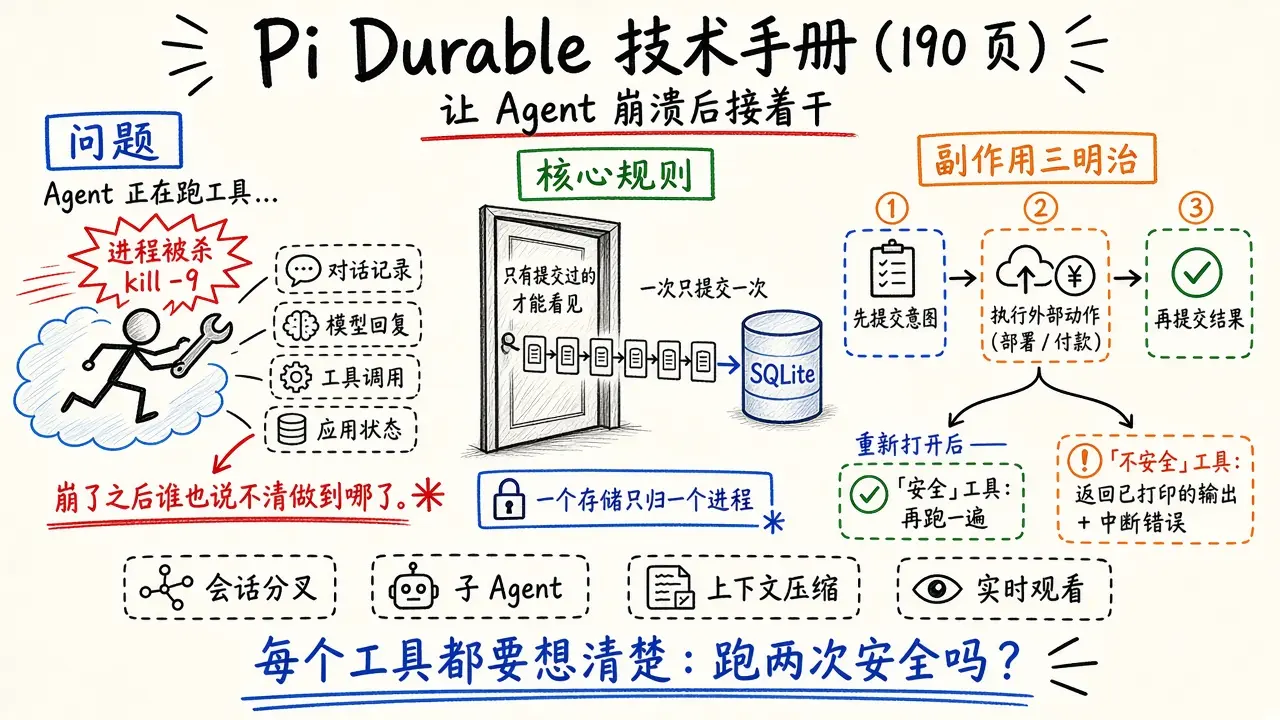 Pi Durable 技术手册：让 Agent 崩溃后接着干