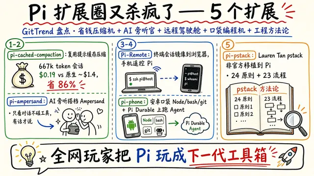 Pi 扩展圈五连杀：缓存压缩、旁听搭档、浏览器遥控、安卓口袋版、pstack 移植