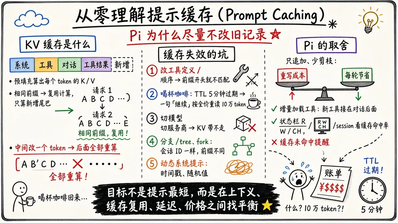 Pi 如何用好提示缓存：从零理解 Prompt Caching（@xiaomovps 译）