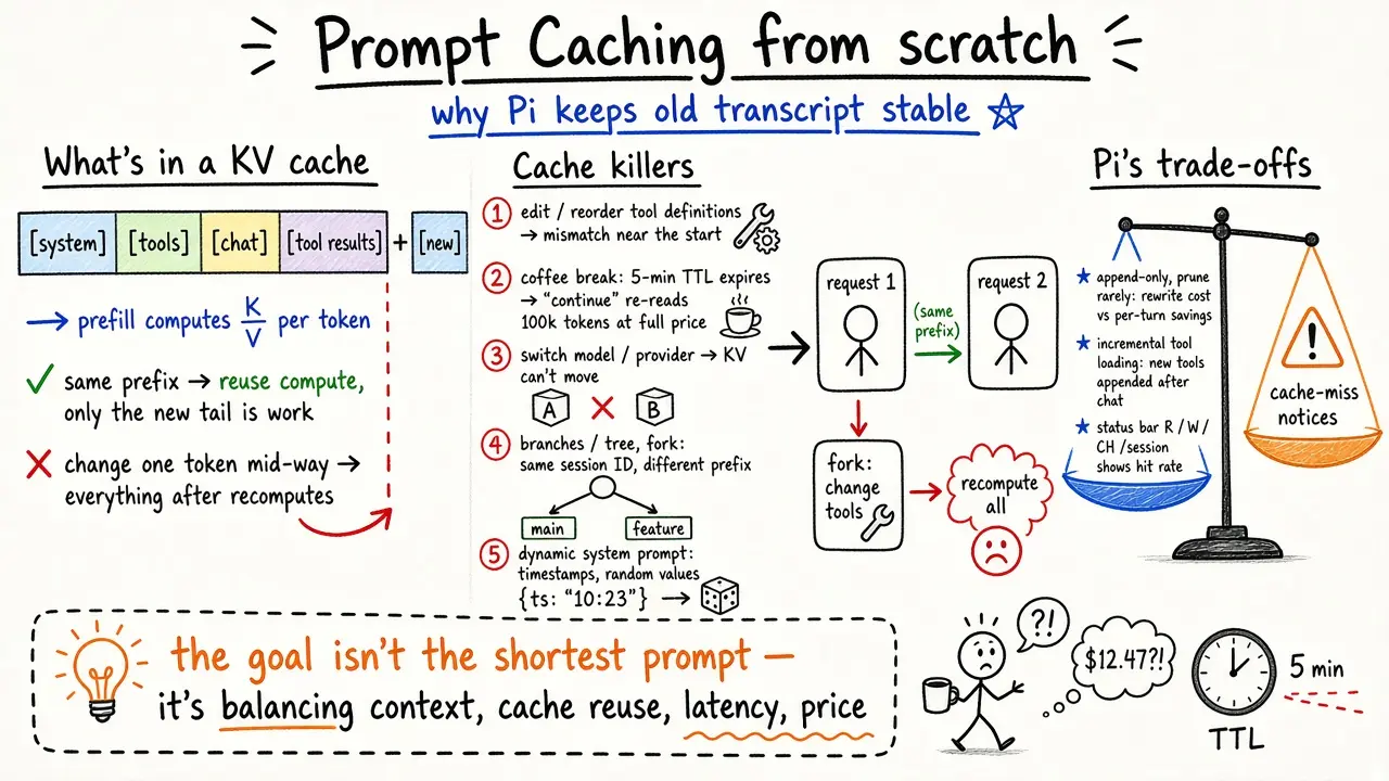 Pi 如何用好提示缓存：从零理解 Prompt Caching（@xiaomovps 译）