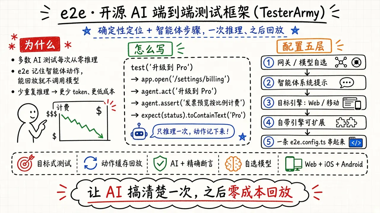 e2e · 开源 AI 端到端测试框架（TesterArmy）