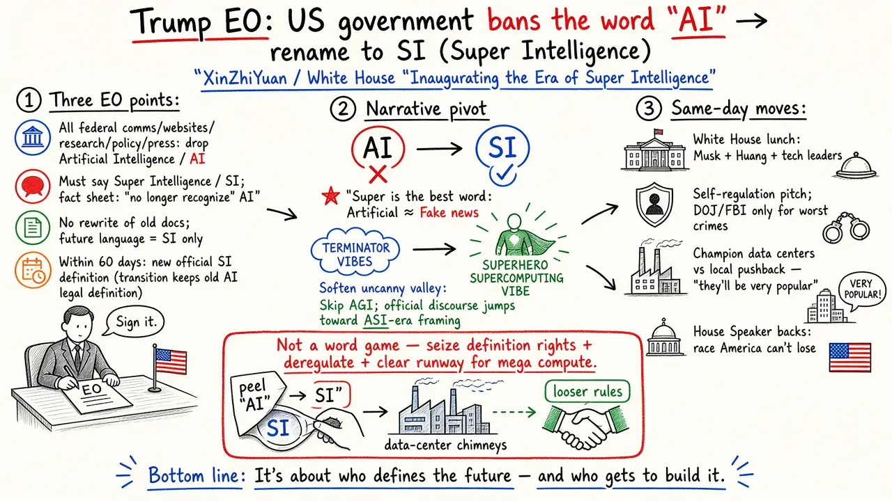 Breaking: Trump EO Bans US Government Use of the Word "AI"