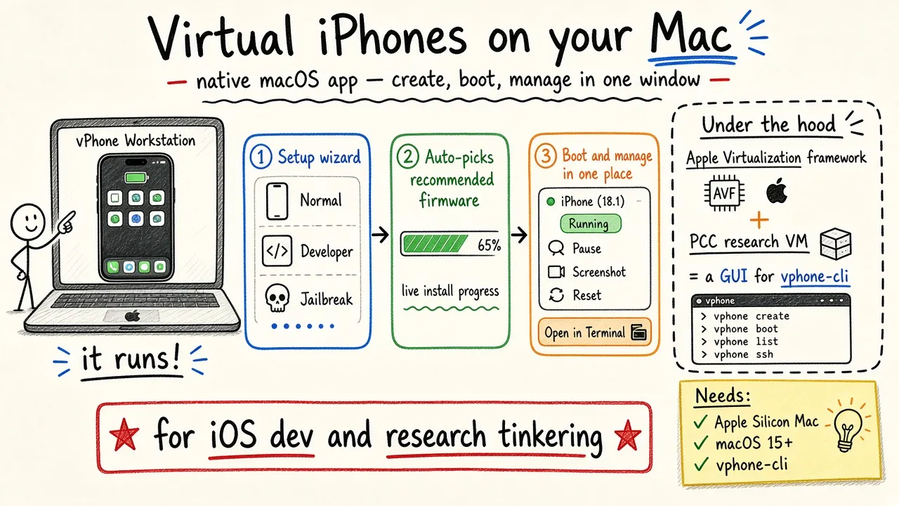 Run virtual iPhones on your Mac: vPhone Workstation (@bkdgiffug)