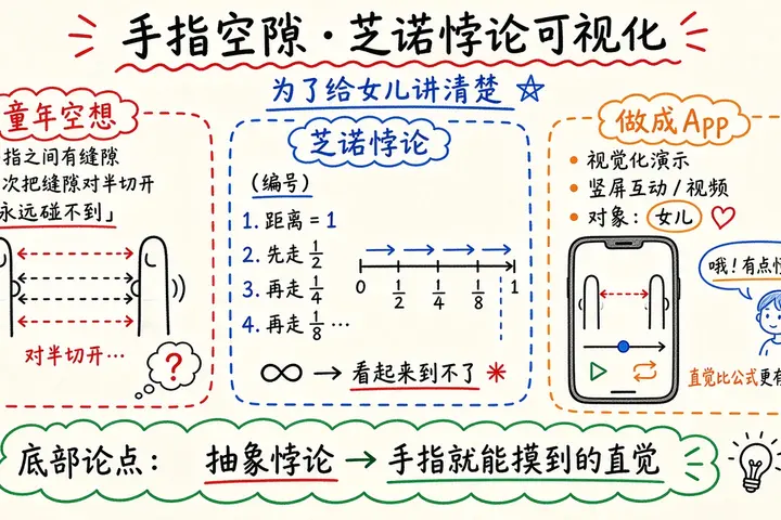 用手指空隙可视化芝诺悖论（@kakouton2bro）