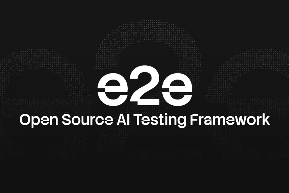 e2e · TesterArmy 官网的官方展示图，保留像素风背景、e2e 标识和 AI 测试框架标题。