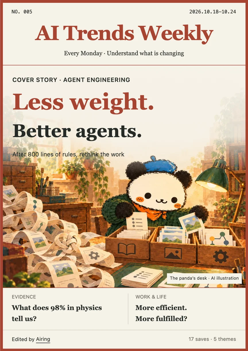 AI Trends Weekly 005 · Less weight. Better agents.
